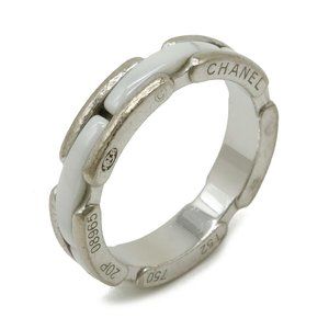 CHANEL Ultra Collection Ring, Small Model, 18K White Gold, Ceramic, White, #5...